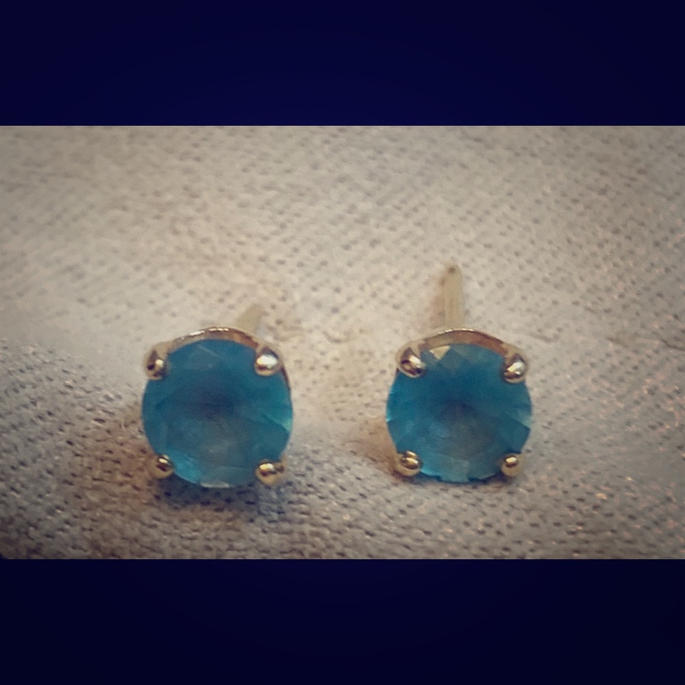 James Avery Blue Topaz Gemstone Ear Posts